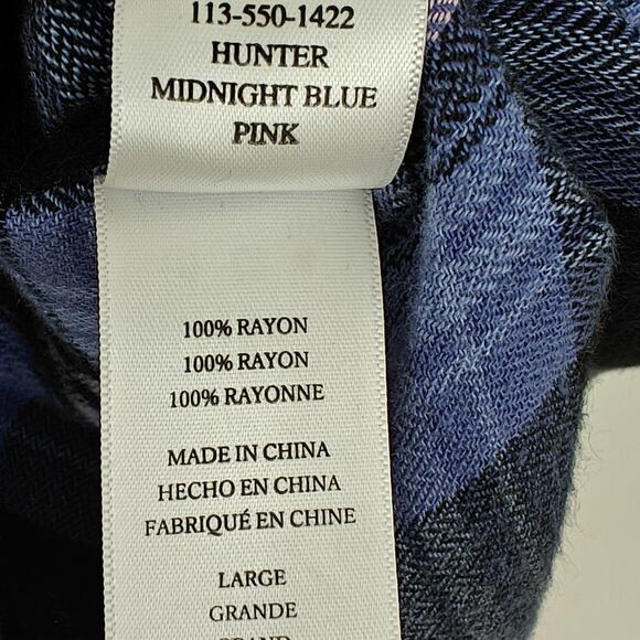 Rails Hunter Plaid Shirt Women's Size Large Midnight Blue Pink Soft Cozy Flannel - Picture 7 of 9